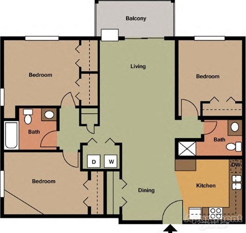 3 Bedroom/2 Bathroom